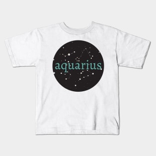 Aquarius Zodiac Star Sign Circle Kids T-Shirt